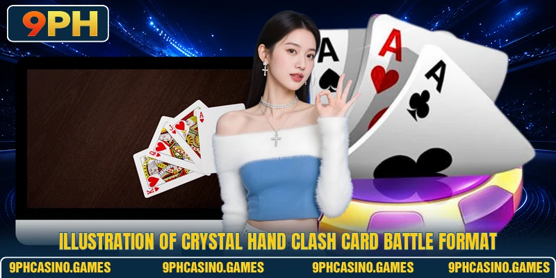 Illustration of Crystal Hand Clash card battle format