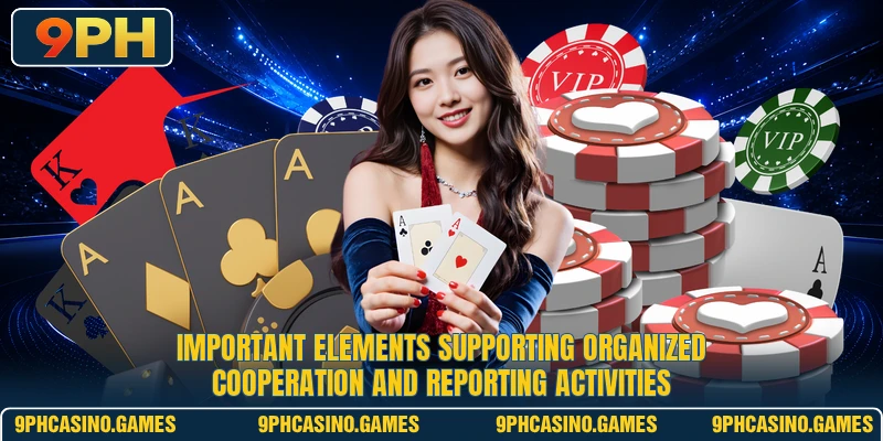 Important elements supporting organized cooperation and reporting activities