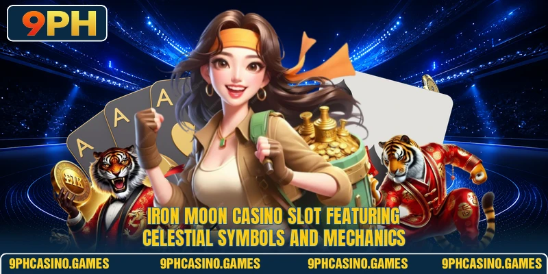 Iron Moon Casino slot featuring celestial symbols and mechanics