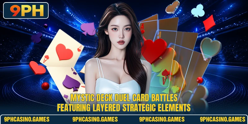 Mystic Deck Duel card battles featuring layered strategic elements