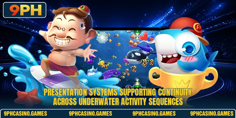 Presentation systems supporting continuity across underwater activity sequences