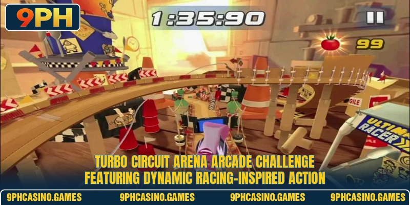 Turbo Circuit Arena arcade challenge featuring dynamic racing-inspired action