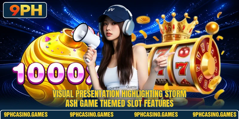 Visual presentation highlighting Storm Ash Game themed slot features
