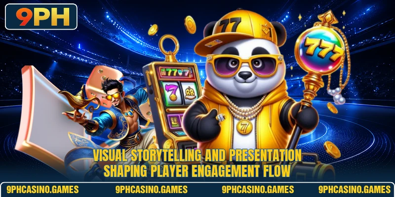 Visual storytelling and presentation shaping player engagement flow